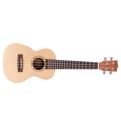 ffalstaff Ukulele "Concerto" con rosetta intarsiata nel legno, Top in Abete, fondo e fasce in mogano  (Natural Chiaro)