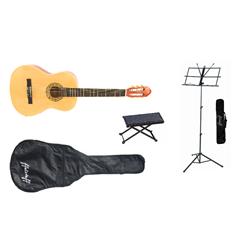 ffalstaff Chitarra Classica C441 (99,06 cm) Natural Lemon, Borsa, Poggiapiede, Leggio (6 pezzi o multipli)