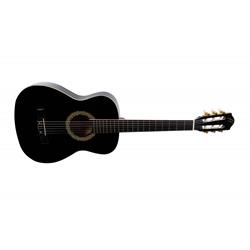 ffalstaff C341 Chitarra Classica 3/4 con Binding Avorio Applicato e Meccaniche Madreperlate (Nero)