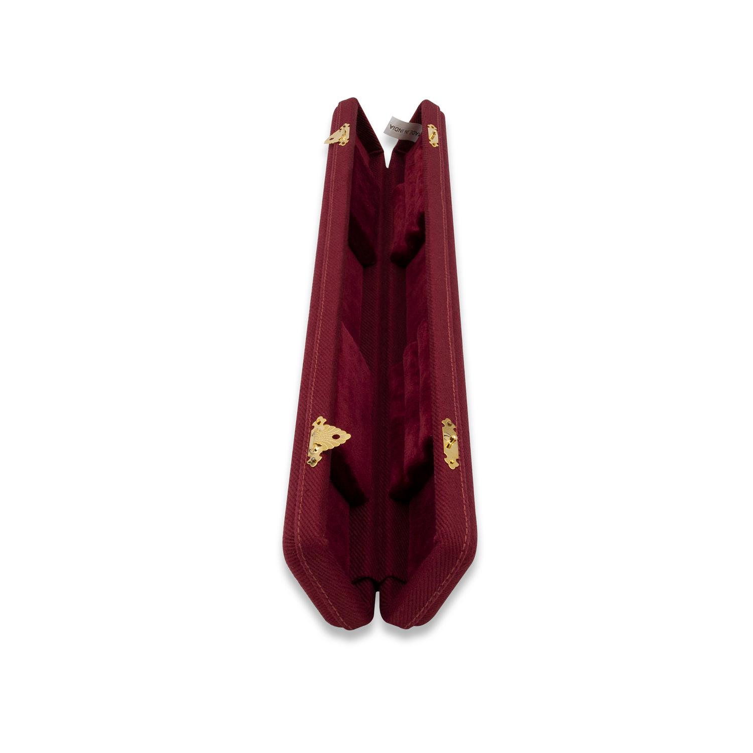 TAKT Astuccio Rigido per 2 Bacchette Rivestito in Cotone Bordeaux