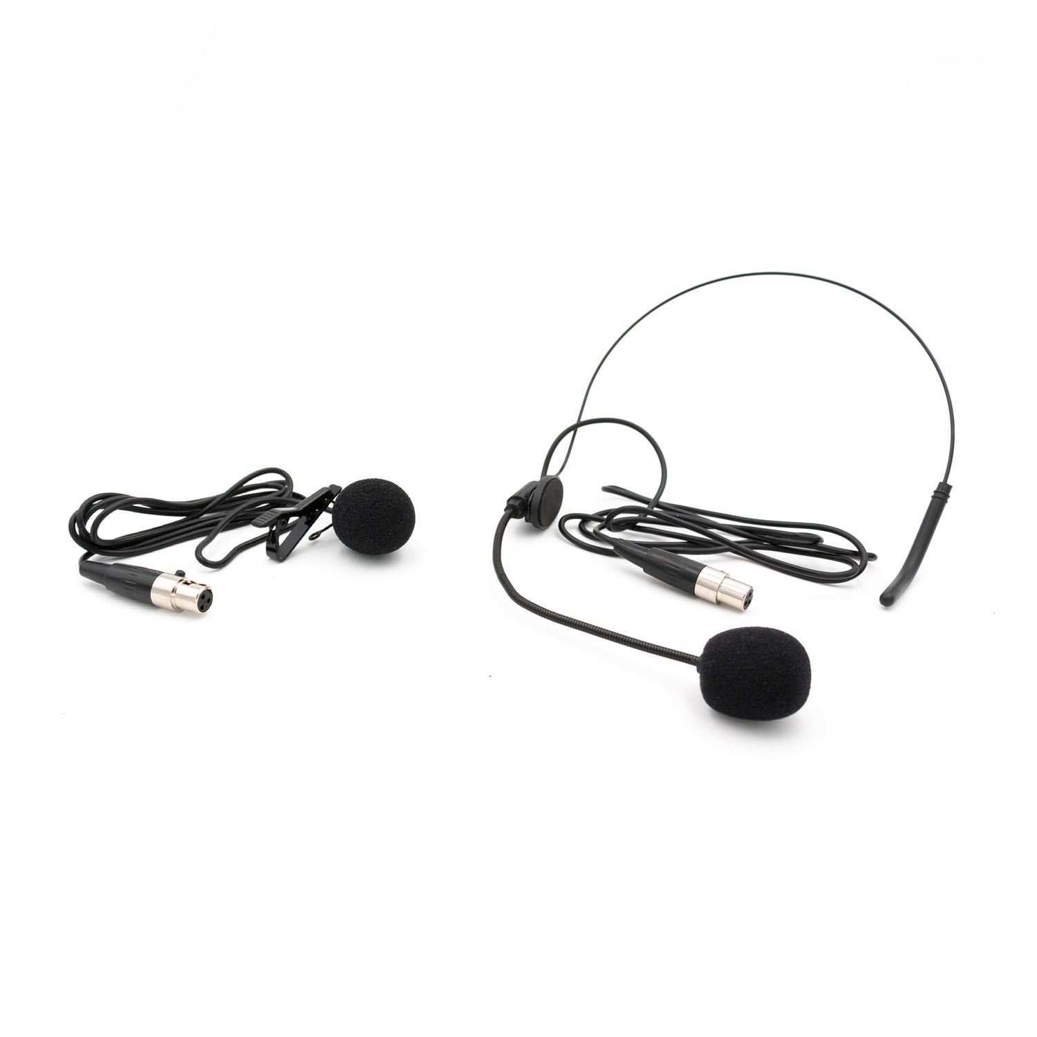 Radiomicrofono Professionale UHF Doppio Bodypack + Archetto + Lavalier 561.40Mhz - 590.30MHz
