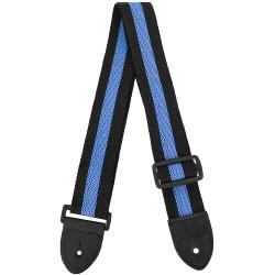 ffalstaff Tracolla in Nylon a Righe con Terminale in Pelle (Blu e Nero)