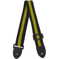 ffalstaff Tracolla in Nylon a Righe con Terminale in Pelle (Giallo e Nero)