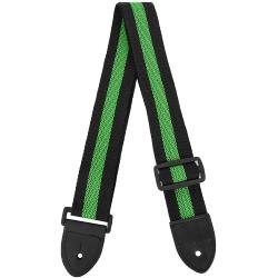 ffalstaff Tracolla in Nylon a Righe con Terminale in Pelle (Verde e Nero)