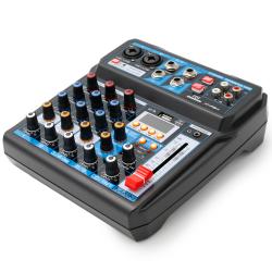 SINEXTESIS Mixer 6 canali, multieffetto DSP, interfaccia USB, lettore Mp3, Bluetooth