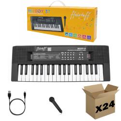 ffalstaff Mini Tastiera Elettronica 37 tasti - Uso Melodica (Nera) - (master carton da 24 pezzi)