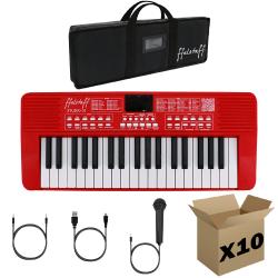 ffalstaff Kit STUDIO-37 Tastiera Elettronica Ricaricabile 37 tasti con Borsa (...la rossa) - (master carton da 10 pezzi)