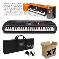 CASIO SA77 con Borsa ffalstaff, Alimentatore e Adesivi con Notazione Italiana - (master carton da 7 pezzi)