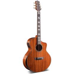 ffalstaff QZY-NT Chitarra Acustica Elettrificata Cutway con Tastiera e Ponte in Palissandro (Natural scuro)