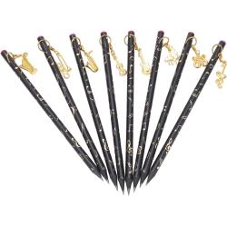 Matite tema musicale con ciondolo con confezione (8 pezzi)