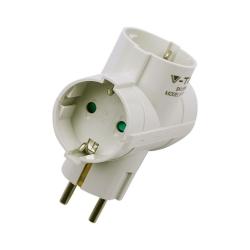 Adattatore Multipresa con 3x Prese Schuko/EU Plug 10A, Spina Schuko 16A Colore Bianco