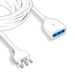 Prolunga Cavo 3m con Spina Bipasso 16A e Presa Bipasso 16A Colore Bianco