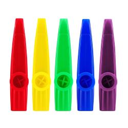 ffalstaff Kazoo Colorati in Plastica Resistente - Ideale per Bambini e Adulti (5 colorazioni differenti - Blu, Viola, Giallo, Rosso, Verde)