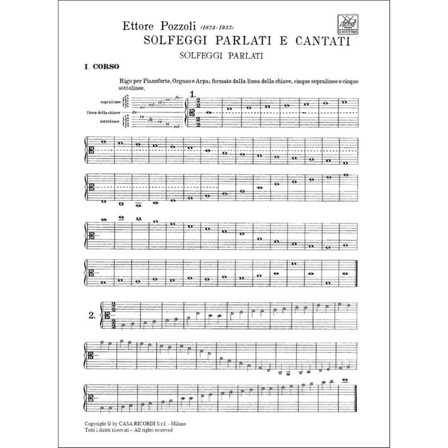 Solfeggi parlati e cantati - I Corso | Pozzoli