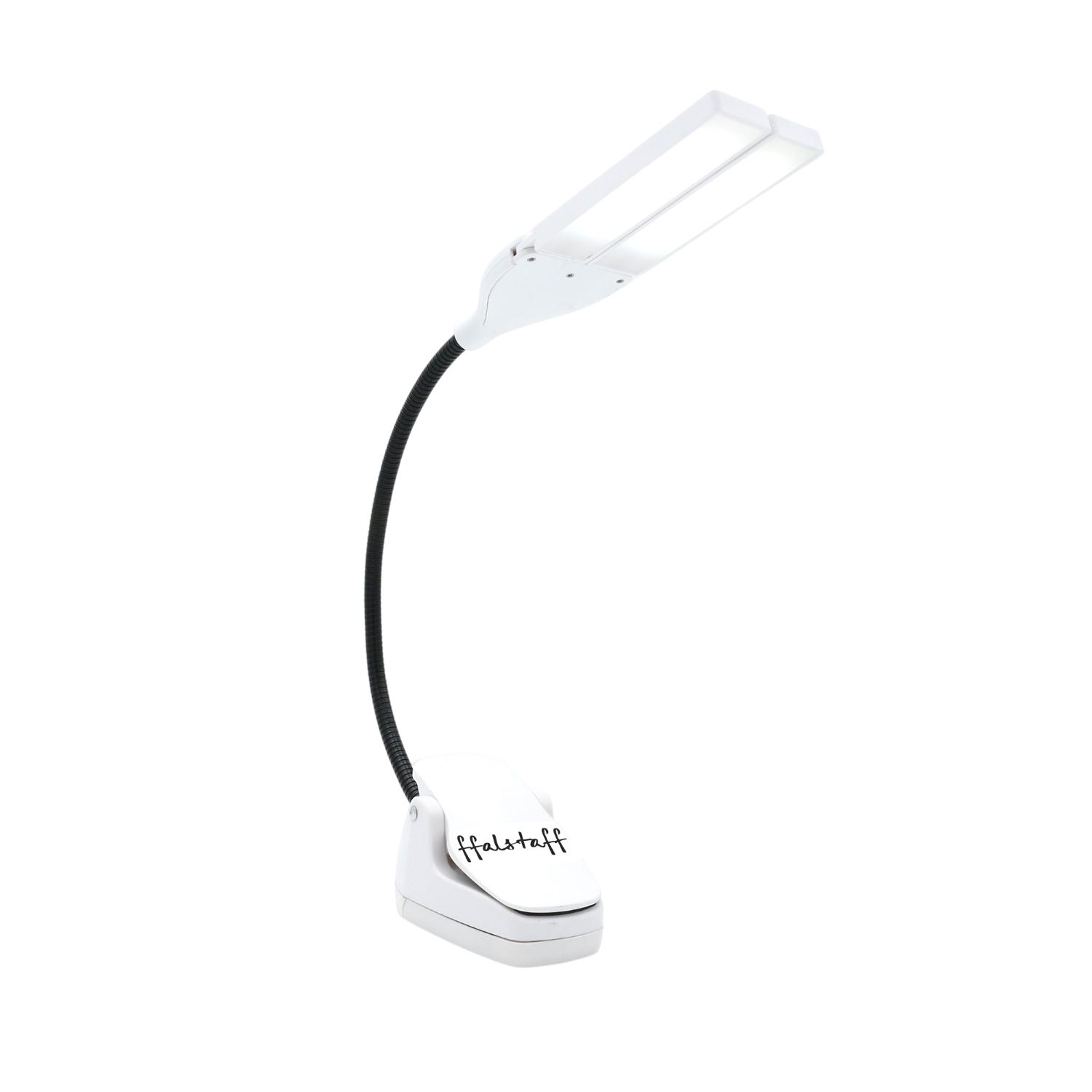 ffalstaff Luce a pinza da leggio con braccio regolabile 28 LED e 3 Livelli di Luminosità (Bianco)