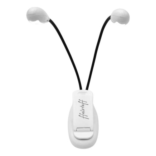 ffalstaff Luce a pinza da leggio con doppio braccio regolabile 4 LED e 2 Livelli di Luminosità (Bianco)
