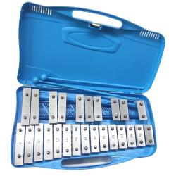 ffalstaff Metallofono Cromatico 25 Note con Piastre in Acciaio (Custodia Azzurra)