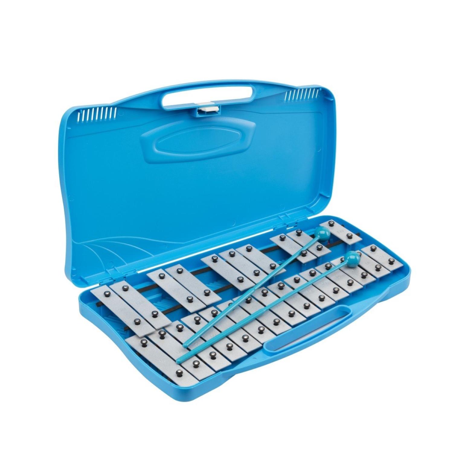 ffalstaff Metallofono Cromatico 25 Note con Piastre in Acciaio (Custodia Azzurra)