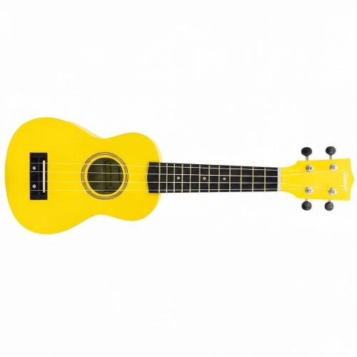 ffalstaff Ukulele Soprano 21" Superior Satinato con borsa, metodo rapido e kit 5 plettri (Giallo)
