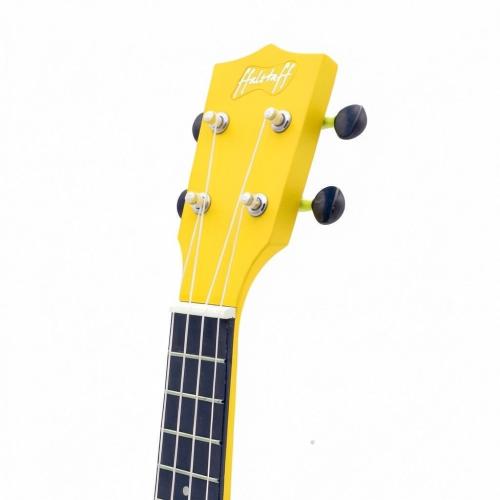 ffalstaff Ukulele Soprano 21" Superior Satinato con borsa, metodo rapido e kit 5 plettri (Giallo)