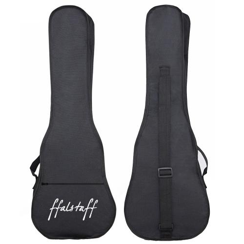 ffalstaff Ukulele Soprano 21" Superior Satinato con borsa, metodo rapido e kit 5 plettri (Nero)