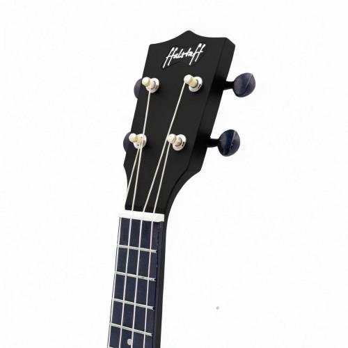 ffalstaff Ukulele Soprano 21" Superior Satinato con borsa, metodo rapido e kit 5 plettri (Nero)