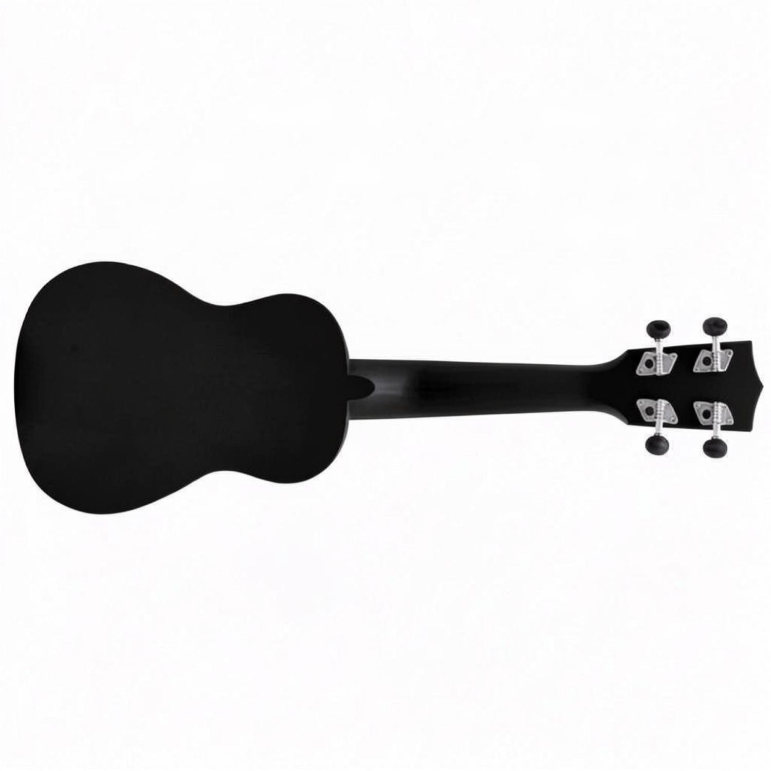 ffalstaff Ukulele Soprano 21" Superior Satinato con borsa, metodo rapido e kit 5 plettri (Nero)