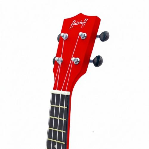 ffalstaff Ukulele Soprano 21" Superior Satinato con borsa, metodo rapido e kit 5 plettri (Rosso)