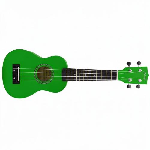 ffalstaff Ukulele Soprano 21" Superior Satinato con borsa, metodo rapido e kit 5 plettri (Verde)