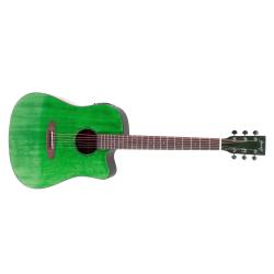 ffalstaff CD60CE Chitarra Acustica Elettrificata Cutway con Top in Abete (Pastel Green)